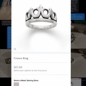 James Avery Crown ring